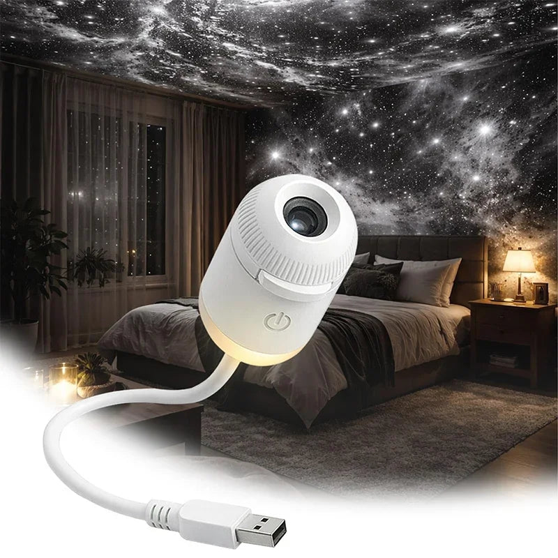 Mini 2 in 1 Star Projector with 12 Movies, Starry Sky Night Light