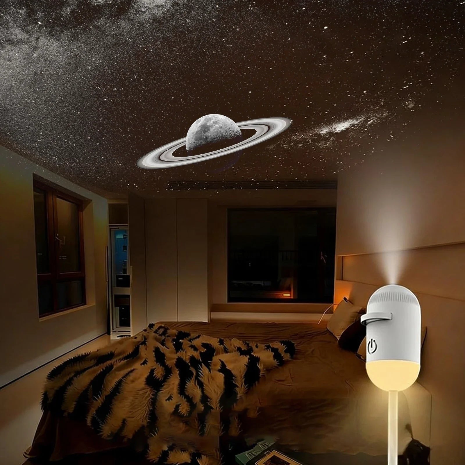 Mini 2 in 1 Star Projector with 12 Movies, Starry Sky Night Light