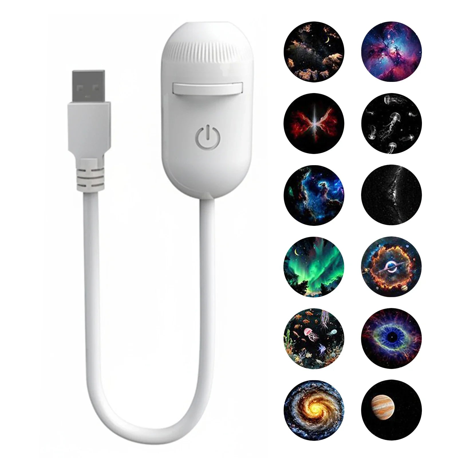 Mini 2 in 1 Star Projector with 12 Movies, Starry Sky Night Light